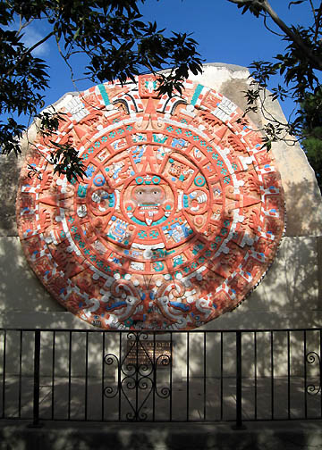 El Paso, TX: Aztec Calendar in a Little Park on Myrtle Street