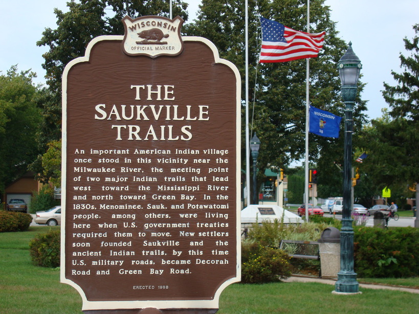 Saukville, WI: Sauk trail sign on 9/11/08