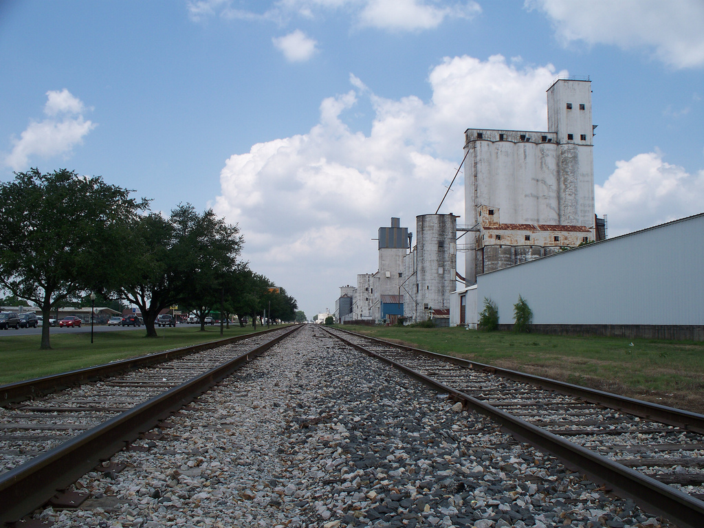 Katy, TX: MKT railroad running along Hwy 90 in downtown Katy Texas