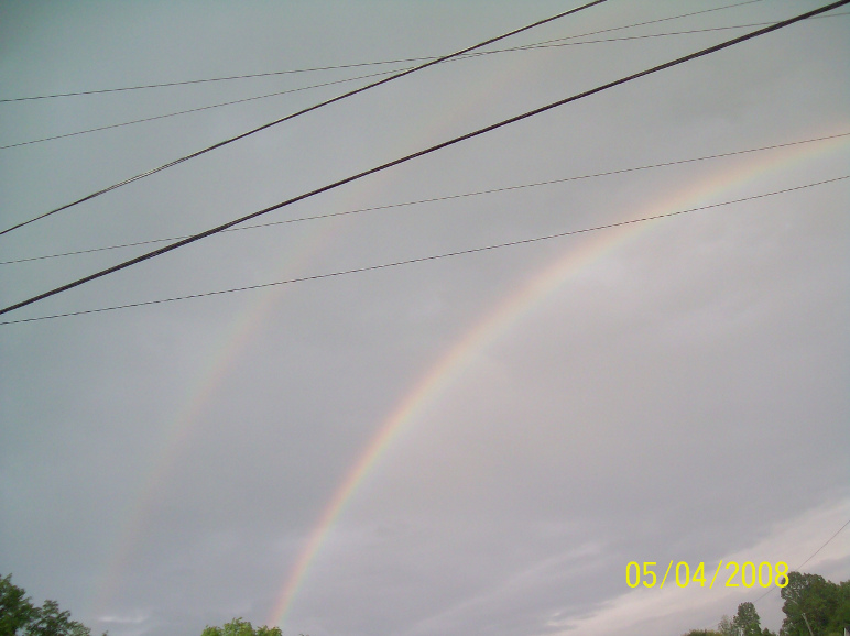 Cherryville, NC Double rainbow over North Drive in Cherryville, NC