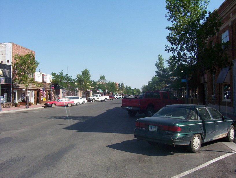 Powell, WY: N Bent St Looking north Powell, WY