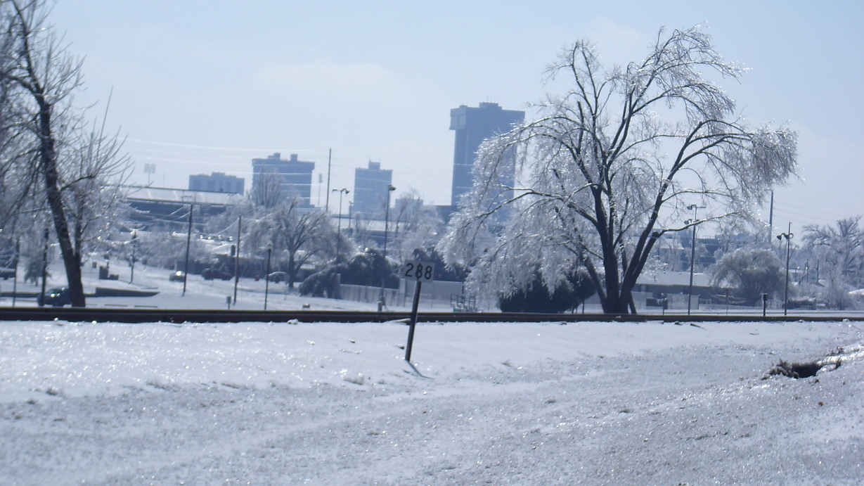 Springfield, MO: Looking at Downtown Springfield from the north after ice storm of January 2008