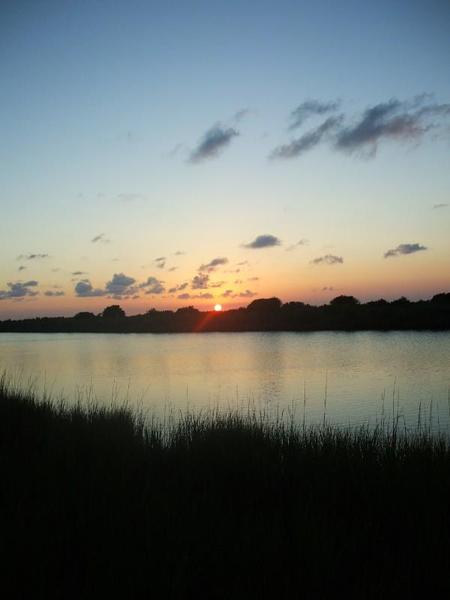 Galveston, TX: Sunset in Galveston over the water before Hurricane Ike