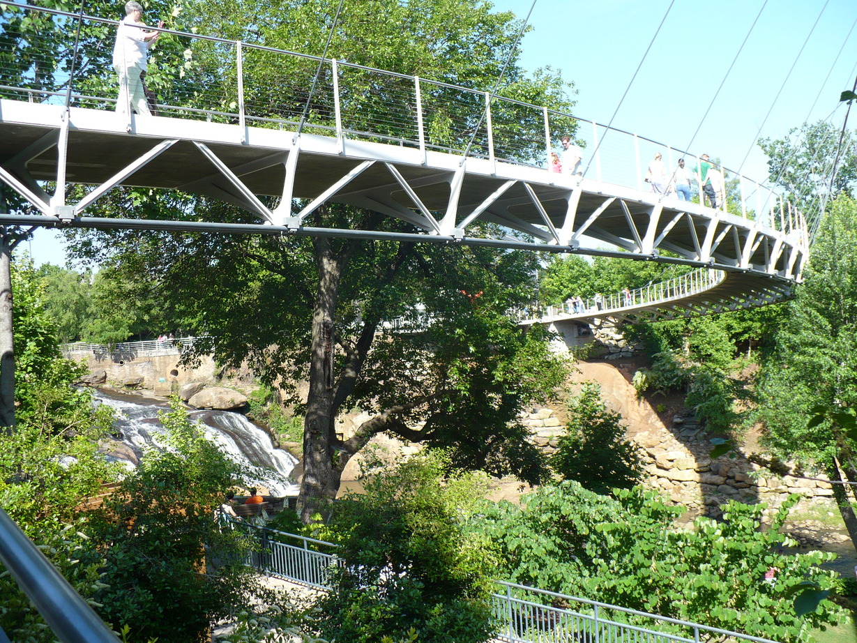 Greenville, SC: Pedestrian Suspension Bridge - Falls Park