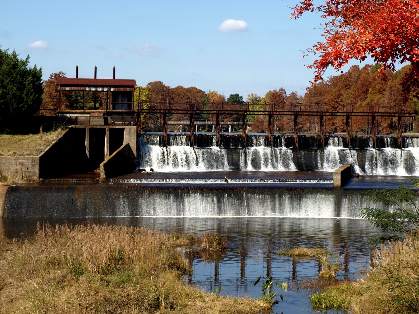Prattville, AL: Autauga Creek Dam On An Early Fall Day