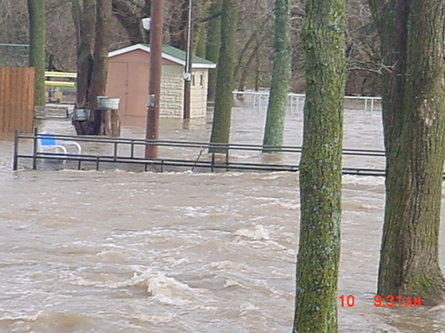 Marionville, MO: This is a picture of the Marionville City Park taken on April, 4th, 2008 It shows the flood waters after a torrential rains