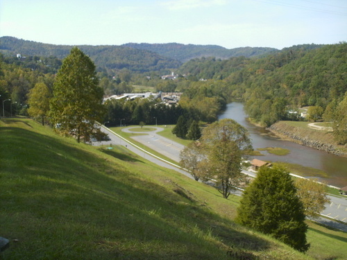 Sutton, WV: This is an overview of the Town of Sutton from the top of the Sutton Dam.