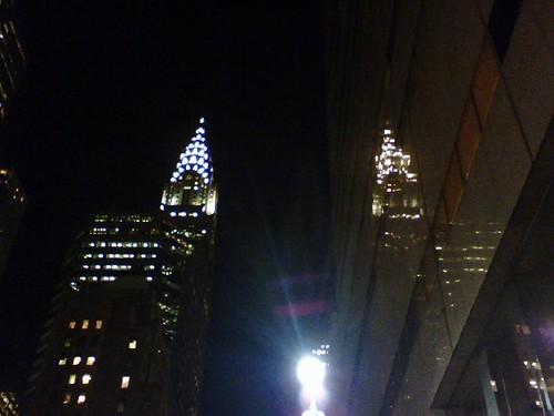 Manhattan, NY: Chrysler & reflection, nighttime