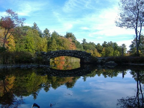 Hopedale, MA: The Rustic Bridge - Hopedale Pond