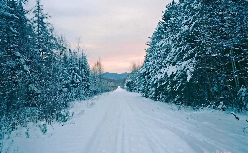 Saranac Lake, NY: Adirondack Scenic Railroad in the winter