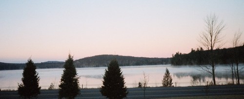 Saranac Lake, NY: Lake Colby at twilight early spring (across from Adirondack Medical Center)