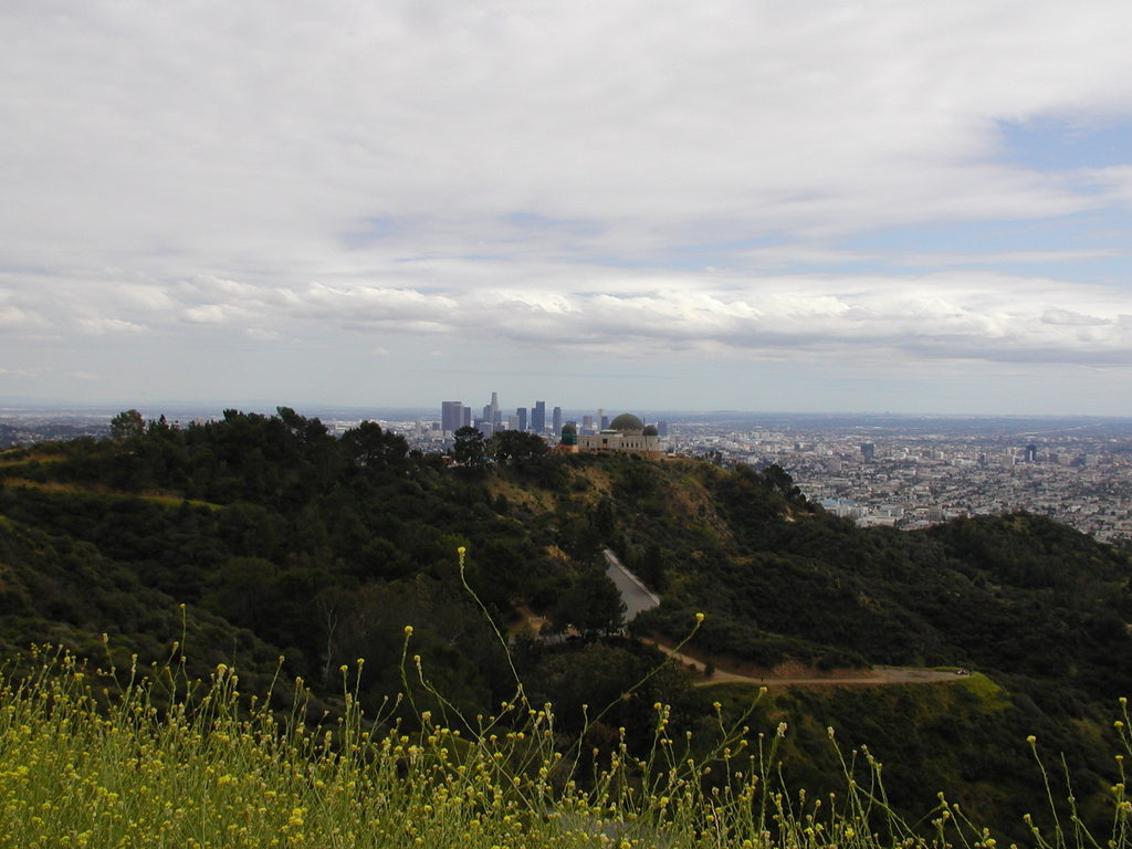 Los Angeles, CA: photo of Griffith Park Observatory taken from hiking trail