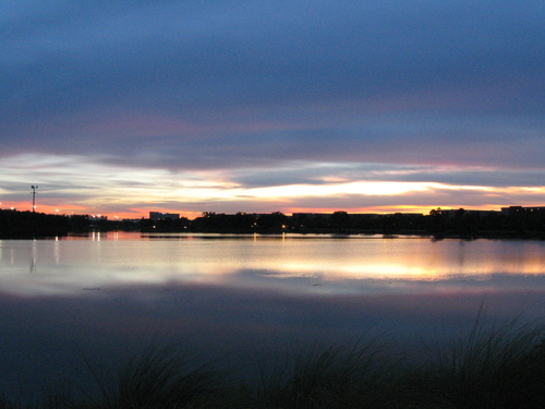 Pembroke Pines, FL: Sunset over the lake behind Pembroke Lakes Mall in Pembroke Lakes section of Pembroke Pines