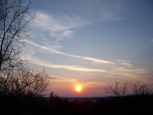 Silver Lake, WI: Sunset from Silver Lake County park in March