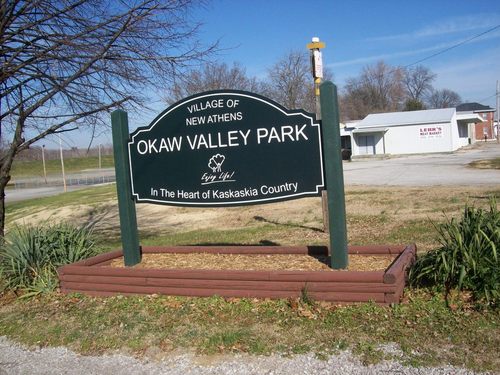 New Athens, IL: Okaw Valley Park Sign