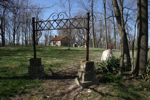 Sheridan, IN: Atop Pioneer Hill in Sheridan's Veterans Park stands the historic George Boxley log cabin originalliy built in 1828. Boxley eventually settled in this Indiana community after escaping a Virginia jail, accused of fomenting a sabotaged slave rebellion in 1816.