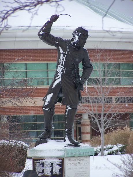Erie, PA: Strong Vincent statue at Blasco Library