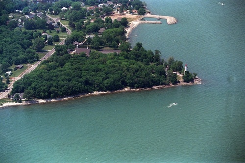 Marblehead, OH: Marblehead Lighthouse from the air