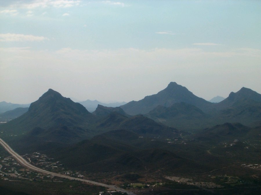 Tucson, AZ: Tucson Mountains, on the western part of the city, from the air