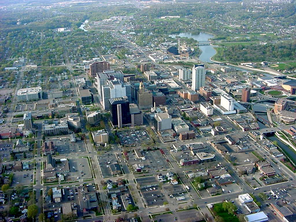 Rochester, MN: Aerial view of downtown Rochester Minnesota