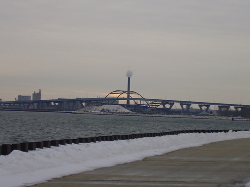 West Milwaukee, WI: winter day at the lakefront