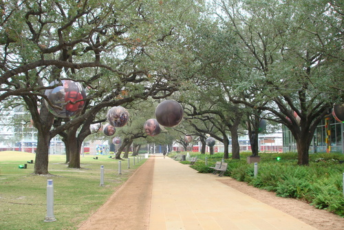 Houston, TX: Downtown Discovery Green Park during Christmas