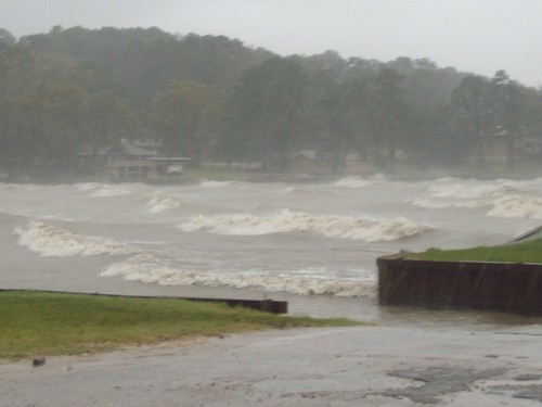 Point Blank, TX: Point Blank boat ramp during Hurricane Ike