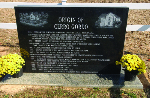 Cerro Gordo, IL: Monument of teh origin of Cerro Gordo