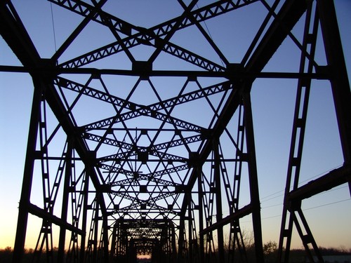 Oklahoma City, OK: Route 66 Bridge at Dusk