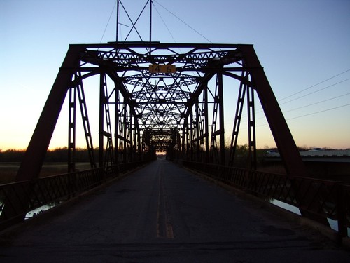 Oklahoma City, OK: Route 66 Bridge at Dusk-2