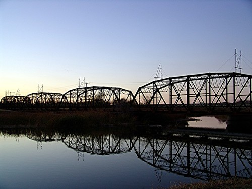 Oklahoma City, OK: Route 66 Bridge at Dusk-3