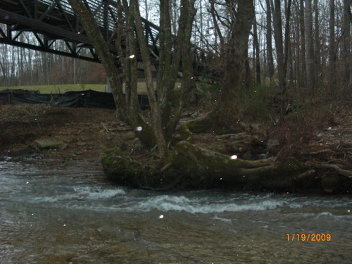 Trussville, AL: Bridge over the river at HTHS