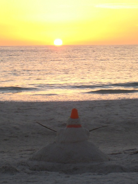 Sarasota, FL: Snow/SandMan watching Sunset