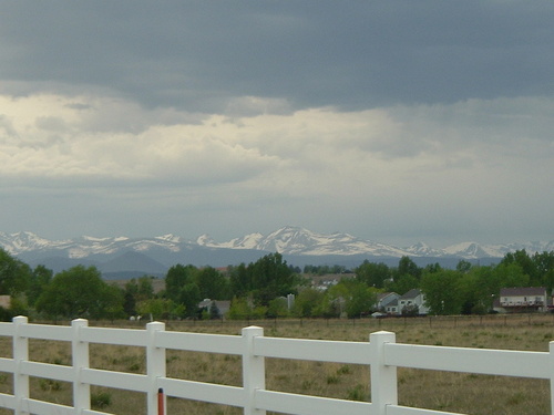 Louisville, CO: Mountain view from open space area off of Cherry St.