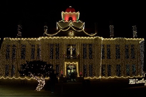 Johnson City, TX: Courthouse at Christmas