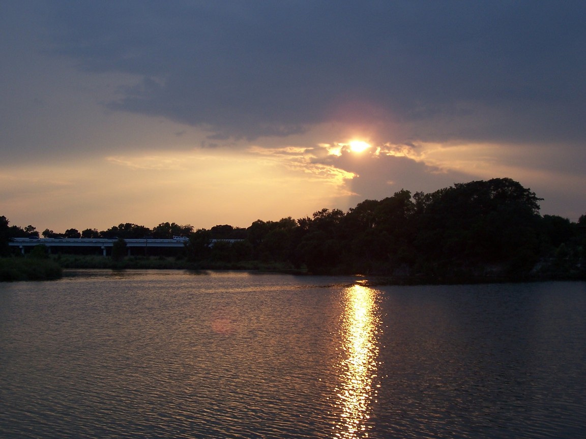 Cedar Park, TX: Sunset over Brushey Creek Lake