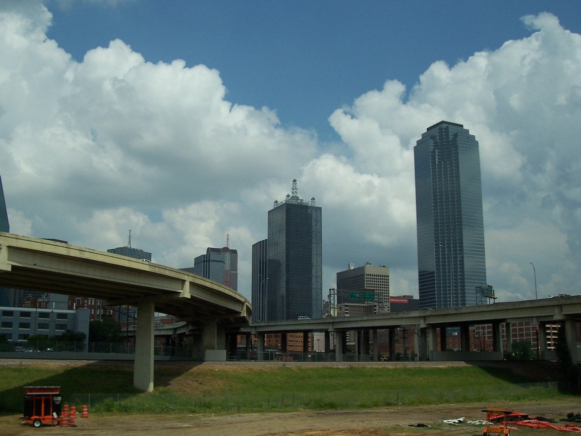 Dallas, TX: Dallas Skyline From Interstate 35 E