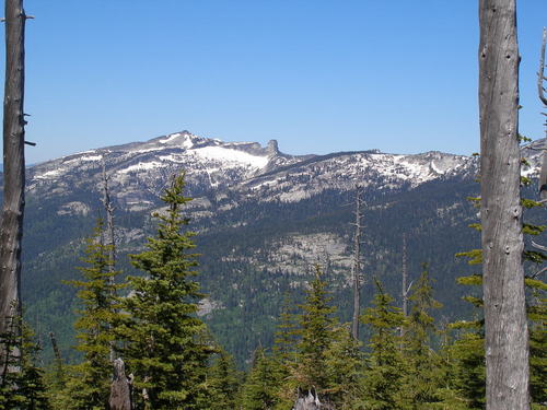 Bonners Ferry, ID: view of chiminey rock in june