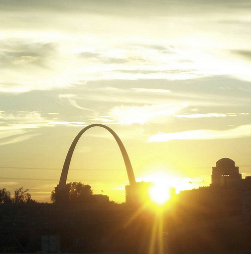 St. Louis, MO: The arch at sunset
