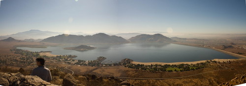 Moreno Valley, CA: A view of Lake Perris from atop Mt. Russel