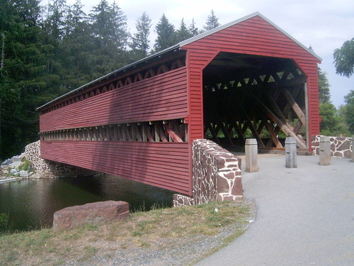 Gettysburg, PA: Sach's Covered Bridge, southwest of the battlefield