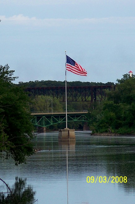 Fort Dodge, IA: River Flag on sunning day