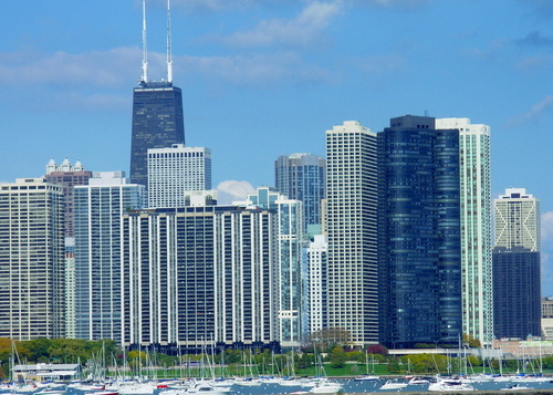 Chicago, IL: Chicago skyline taken from Adler Planetarium