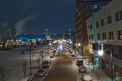 Grand Rapids, MI: Grand Rapids - view of Ionia St. and downtown, Van Andel Arena in background