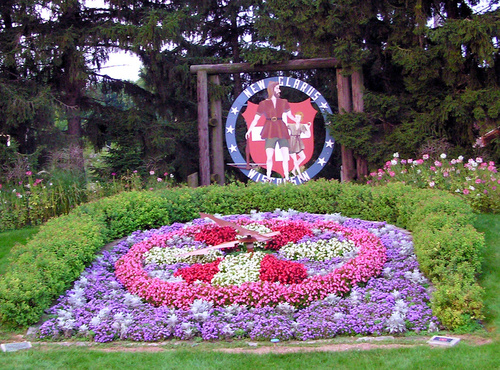 New Glarus, WI: The Floral Clock greets visitors to New Glarus
