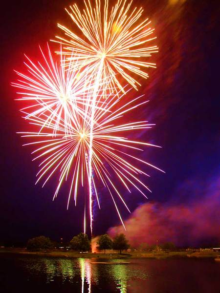 Monticello, WI: Fireworks during the July Homecoming Celebration