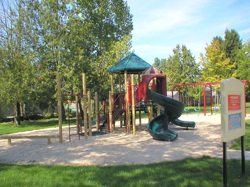 Au Gres, MI: City playground and park on Michigan Avenue.