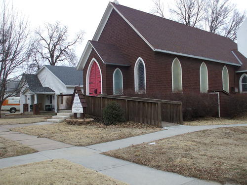 Bennington, KS: One of three churches in Bennington on Main (Nelson) street.