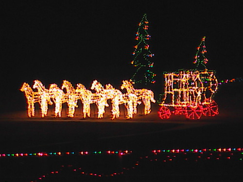 Yukon, OK: "Horses and Carriage" display on Boot Hill at Christmas in the Park