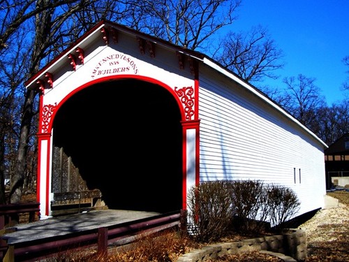 Crown Point, IN: Covered bridge in Lake County Fairgrounds - Crown Point